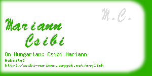 mariann csibi business card